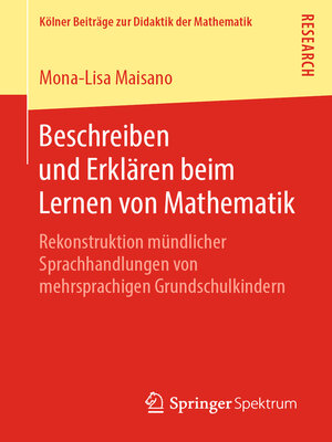 cover image of Beschreiben und Erklären beim Lernen von Mathematik